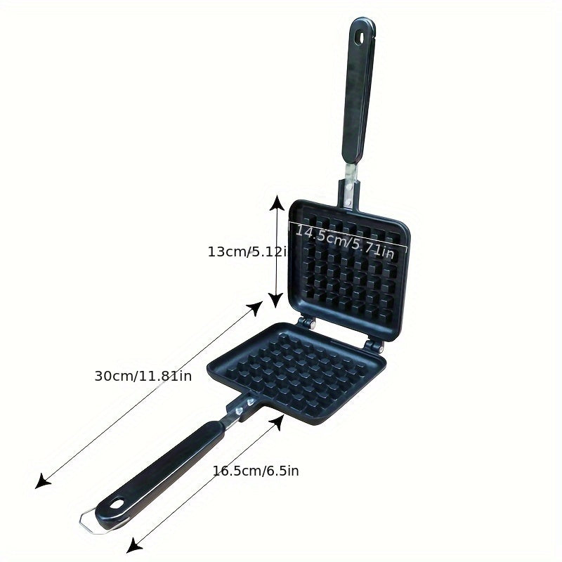 Square Aluminum Waffle Maker for Gas Stovetops Cooking Enthusiasts