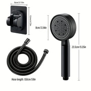 Conjunto de cabezal de ducha de mano negro con 5 modos de flujo de agua, accesorio de baño de montaje en pared