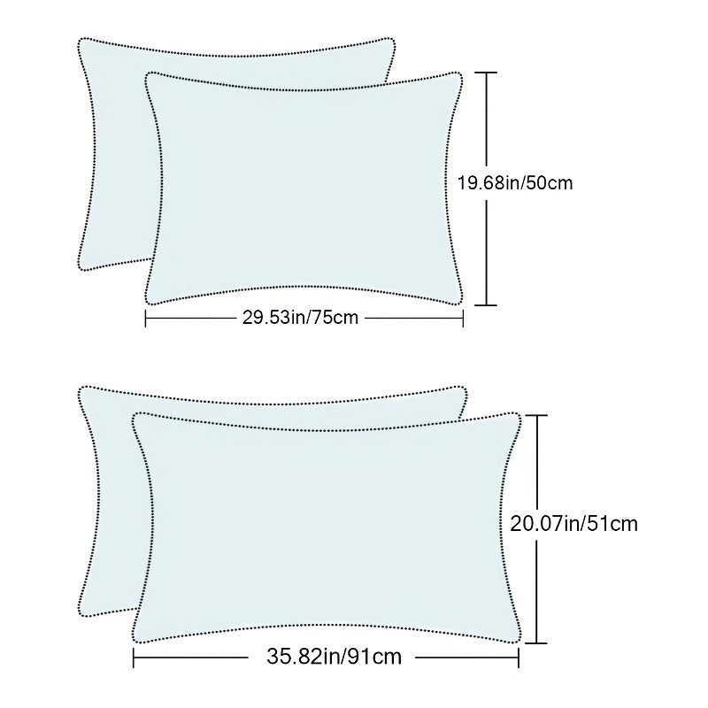 Set of 2 Satin Striped Pillow Covers 100% Polyester Soft Washable Home Decor