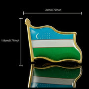 Uzbekistan National Flag Lapel Pin for Men Alloy Vintage Suit Jacket Accessory