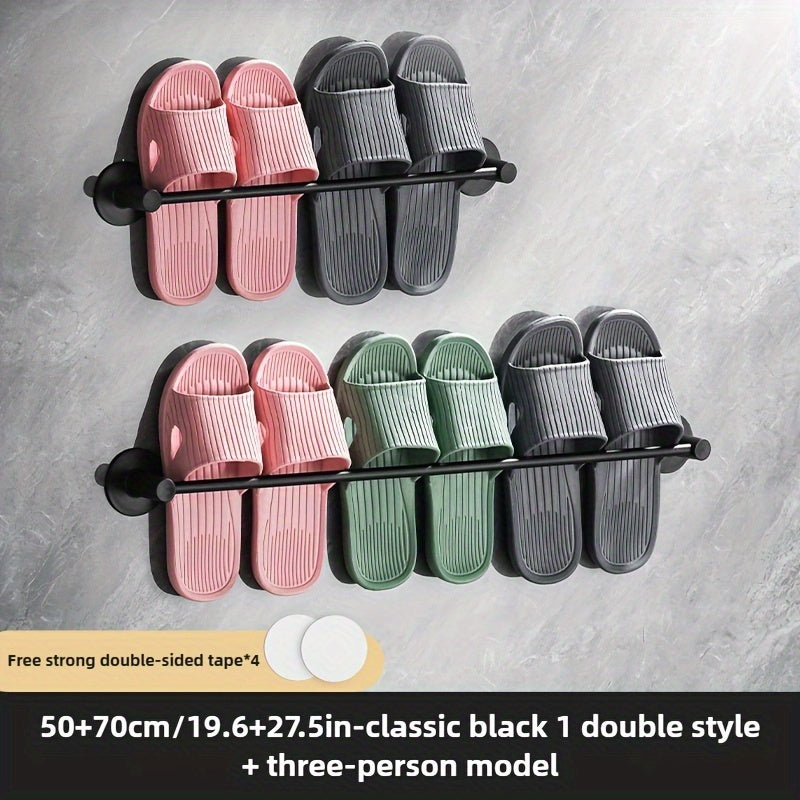 Wall-Mounted Slipper Rack Holds 1 Pair Shoes Towels Waterproof Plastic