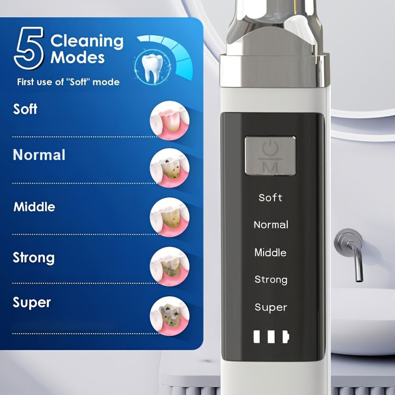 Electric Teeth Cleaner with LED Lights Rechargeable Kit with 2 Replaceable Heads