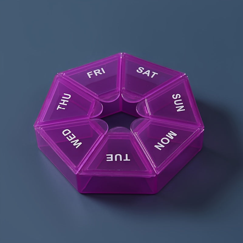 Unisex Plastic Seven-Day Pill Organizer Portable Transparent Pill Case