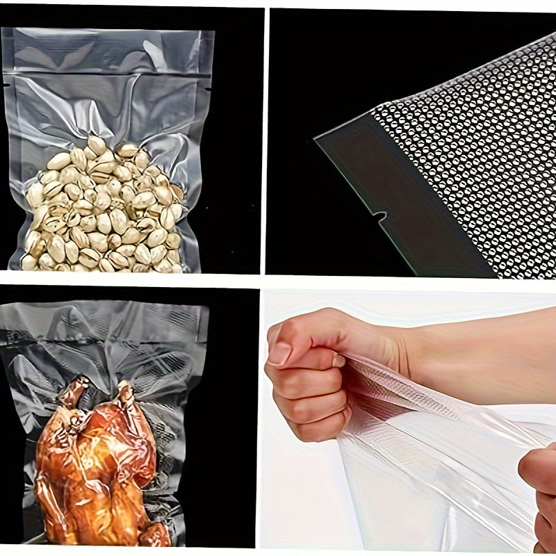 Pack of 3 Food Storage Bags Leakproof Plastic for Vegetables and Fruits