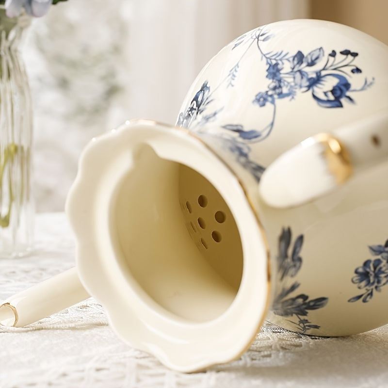 Ceramic Flower Teapot and Cup Set for Tea Coffee Gift