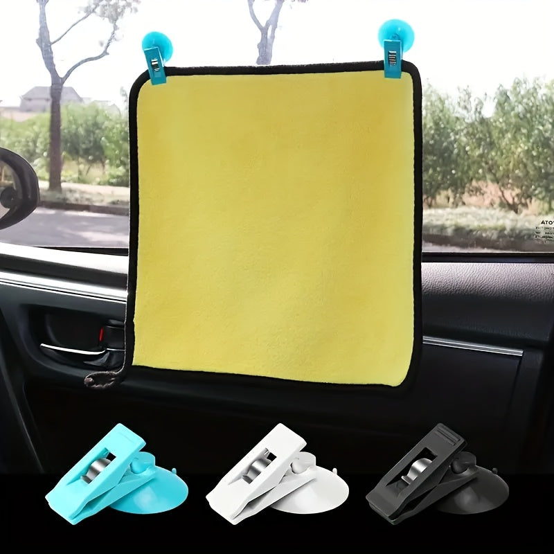2pcs Portable Car Suction Cup Clips Window Mounts Removable Sunshade Holder