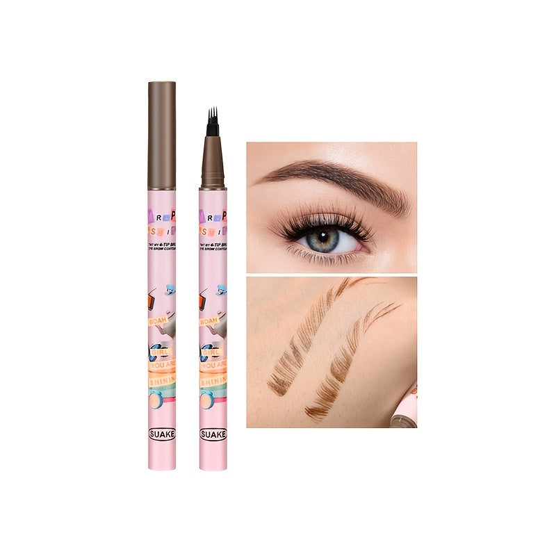 Lápiz de cejas impermeable para mujer 0.6mm marrón rosa punta fina duradera