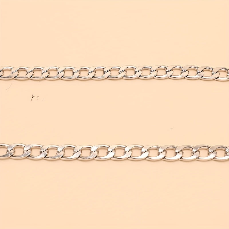 Женские джинсы в стиле хип-хоп с поясом-цепочкой и серебряным металлическим корсетом