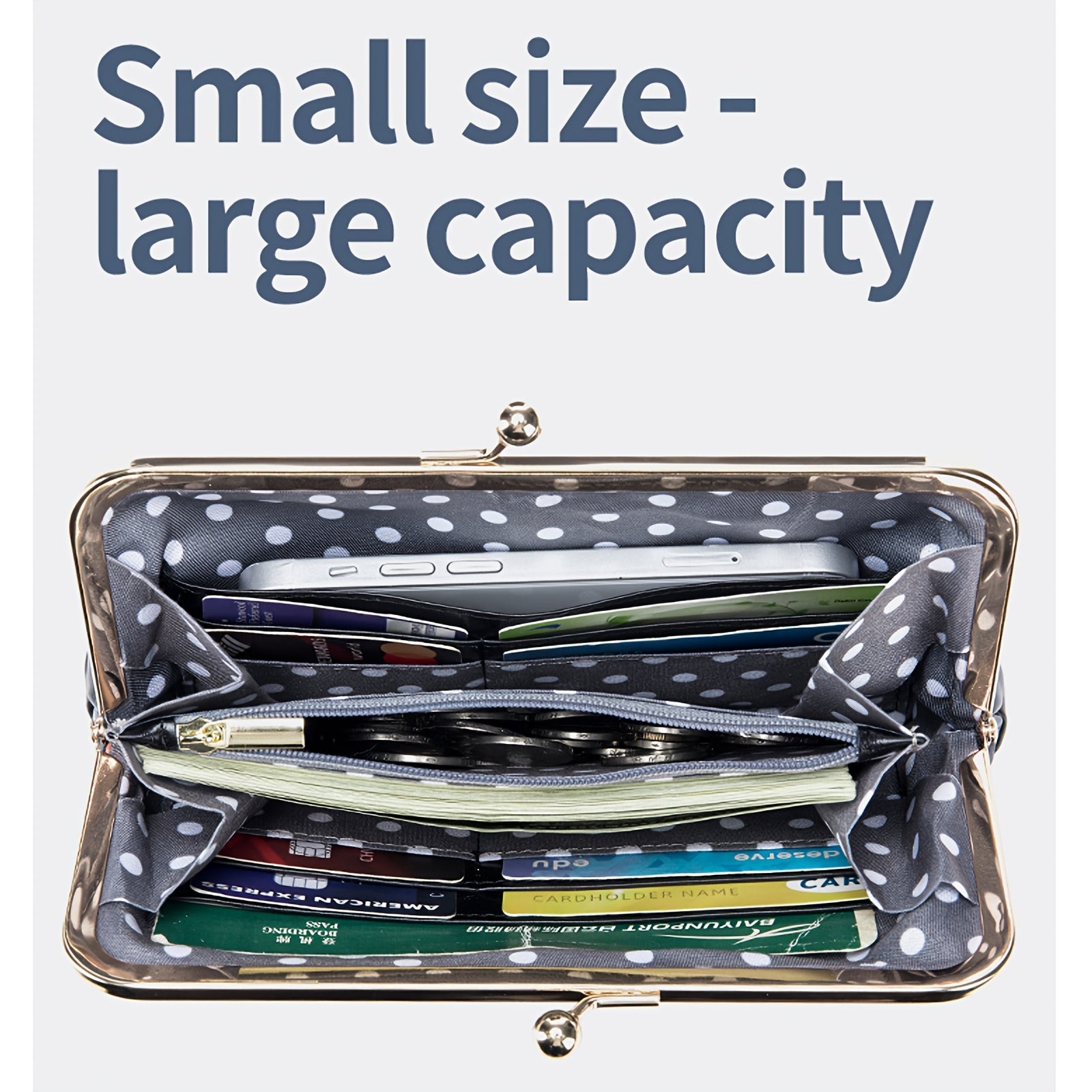 Ayollar uchun vintage haqiqiy charm uzun clutch hamyon, ko'p funksiyali xususiyatlar bilan, retro uslubidagi aksessuar, oltin rangli apparat bilan.