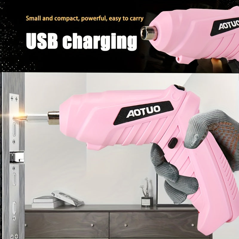 Juego de destornilladores eléctricos inalámbricos de 14 piezas con brocas de taladro de mano plegables y giratorias