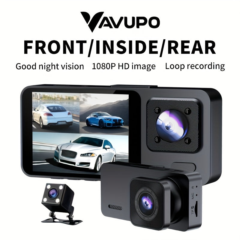 Avtomobil old qismi uchun Triple 1080P Dash Cam Infraqizil kechqurun ko‘rish
