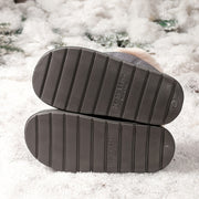 Women’s Faux Fur Lined Cozy Indoor Slippers Black Slip-On House Shoes