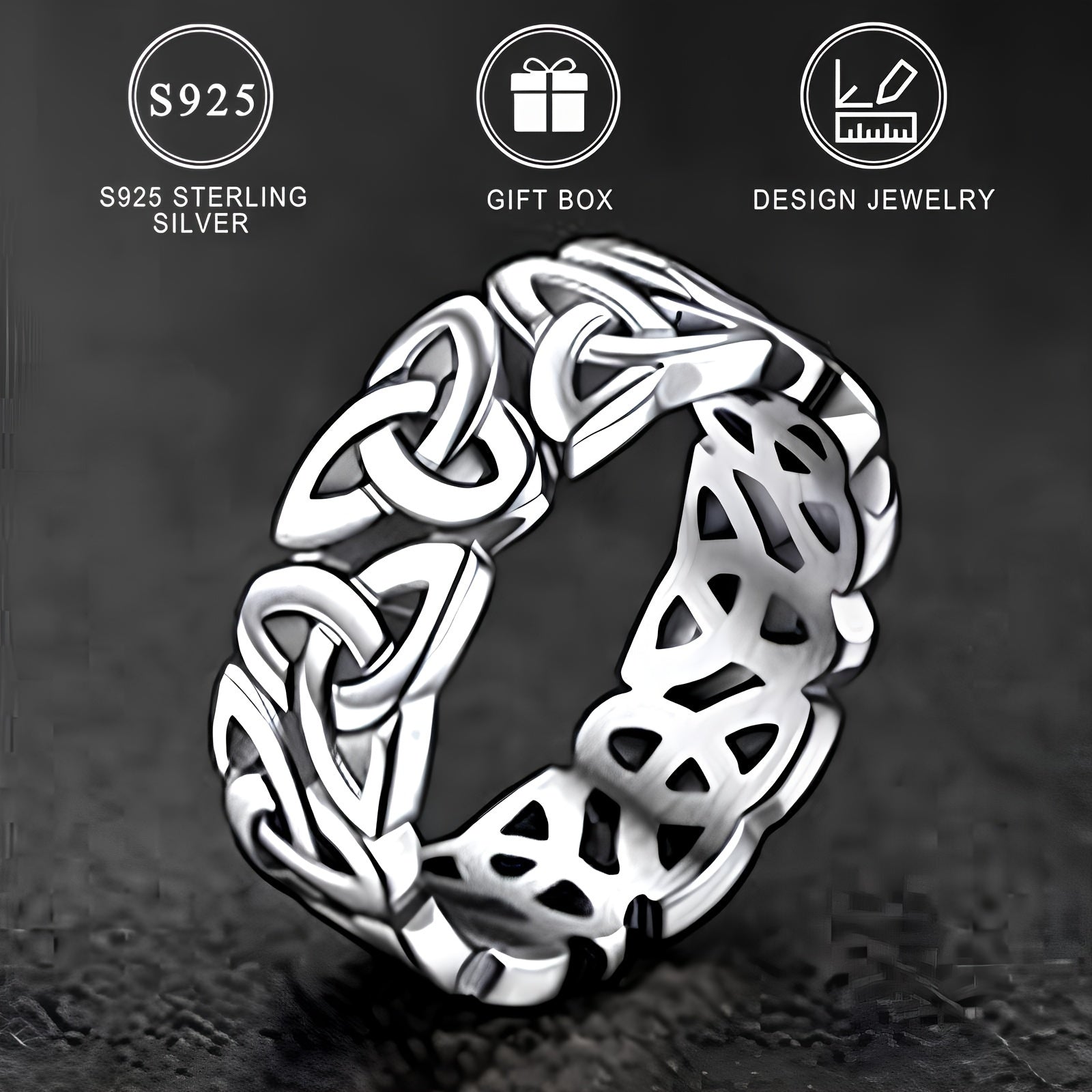 Sterling Silver Celtic Knot Ring for Women Jewelry Gift