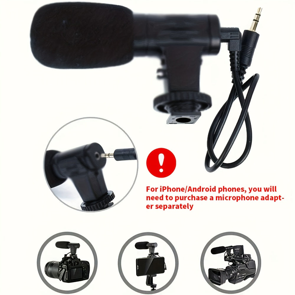 Beginner Video Blogging Kit for iPhone and Android with 10-Inch Tripod Microphone for Live Streaming and Vlogging