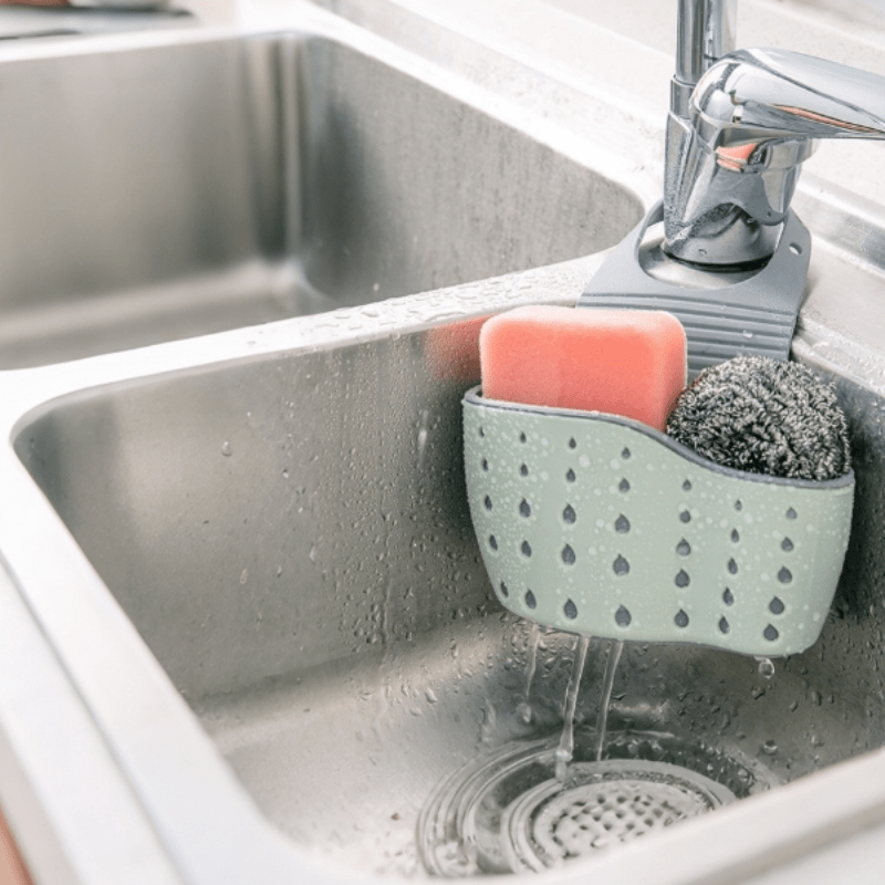 Plastic Kitchen Drain Basket for Sponges Soap and Utensils Hanging Storage