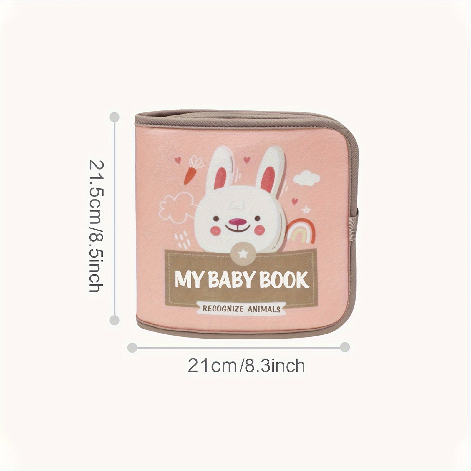 Children's Educational Cloth Book for Toddlers Soft Tear-Resistant Learning Toy for Animals Fruits Shapes