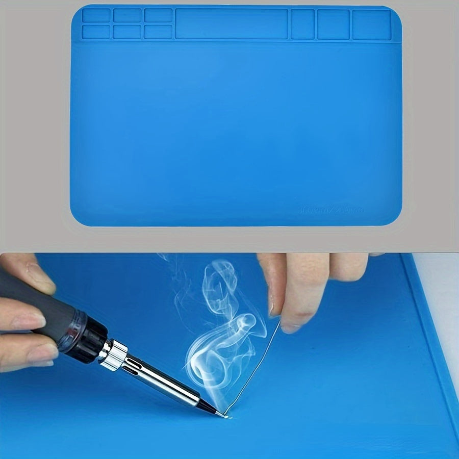 Silicone Soldering Mat with Screw Position for Electronics Repair 11.8 x 7.9 Inches