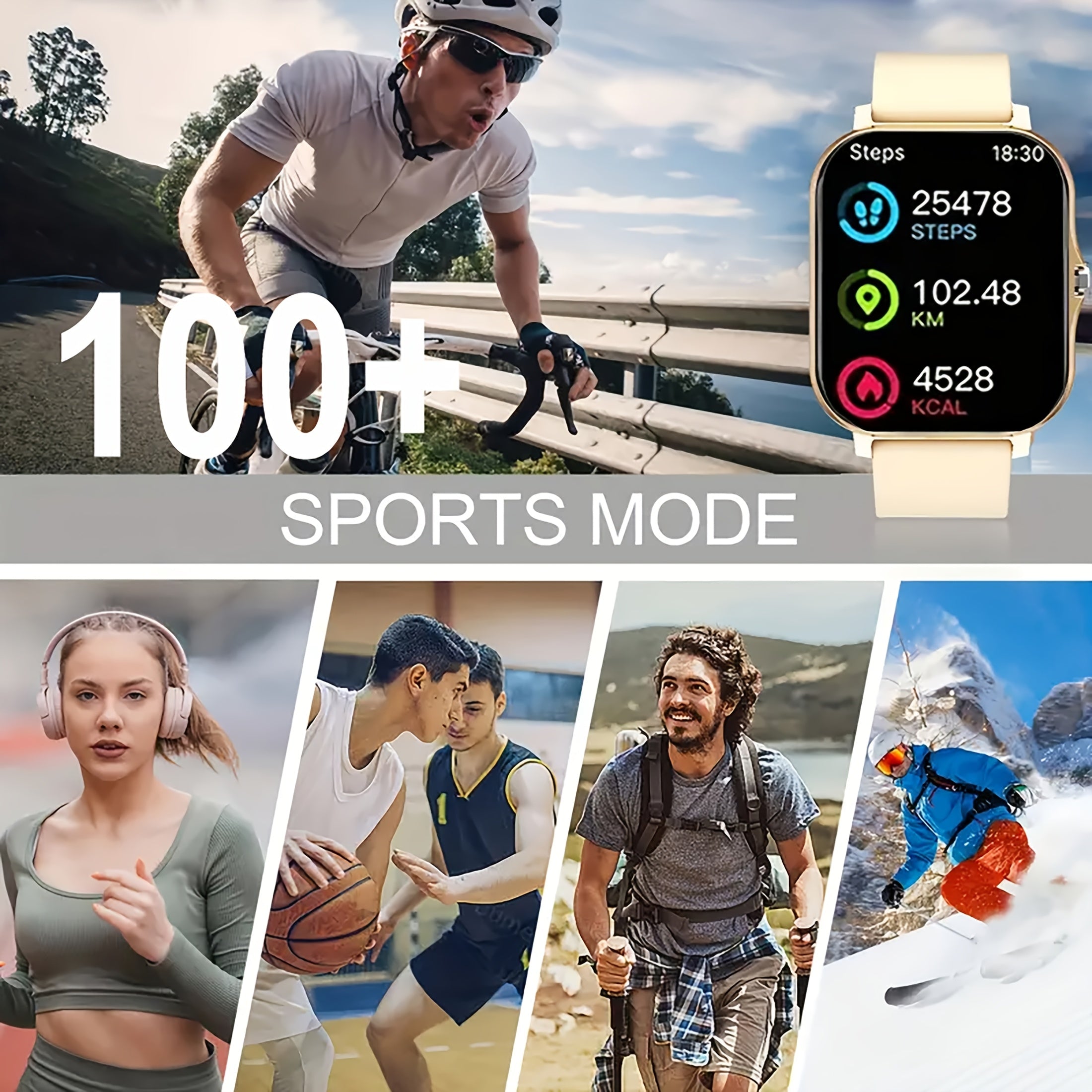 Full-Touch Screen Smartwatch for Men and Women with Fitness Tracking and Wireless Calls
