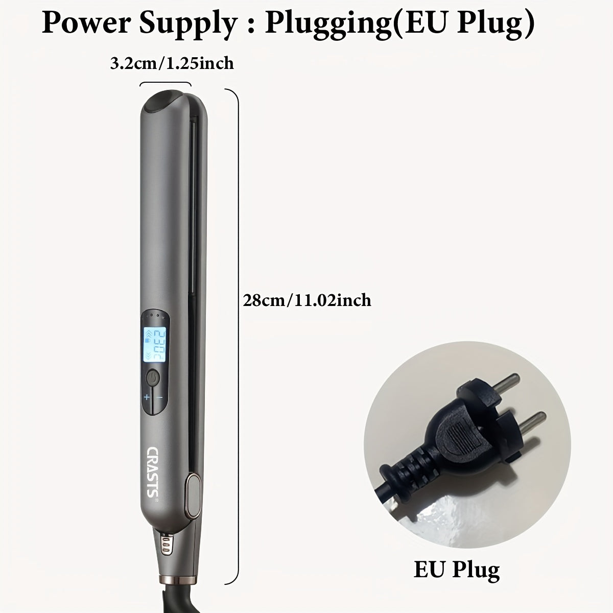 Planchas y rizadores de cabello profesionales unisex con control de temperatura de 5 niveles y pantalla digital