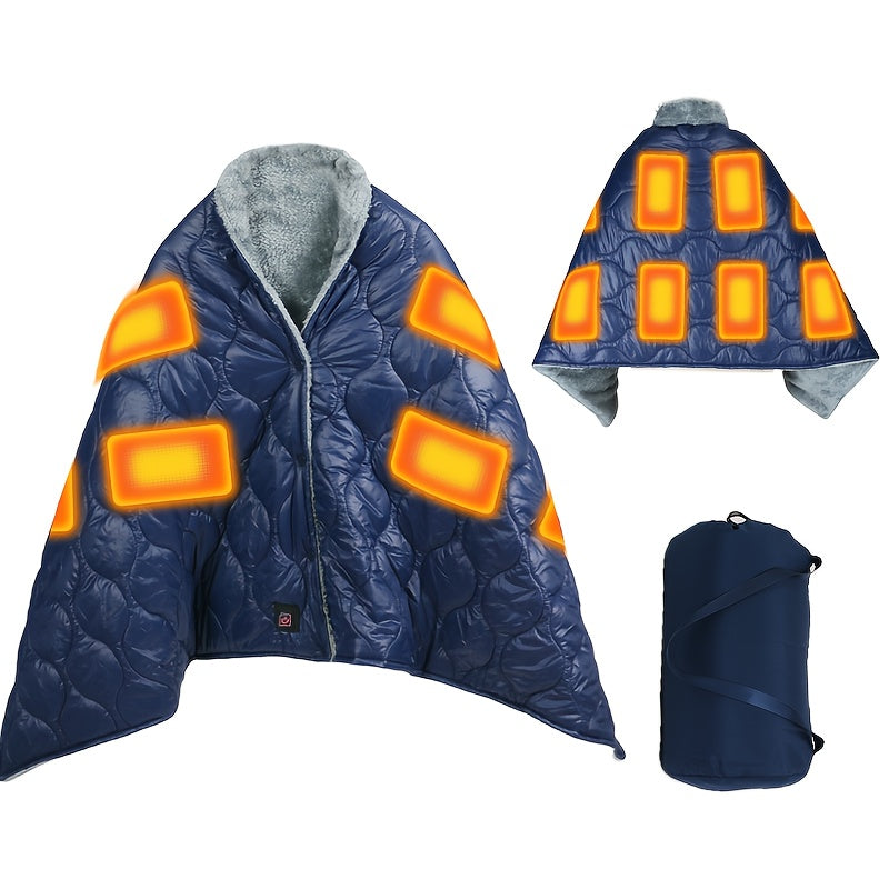 Портативное USB-греещееся накидка-палантин, носимый флисовый плед для путешествий и кемпинга