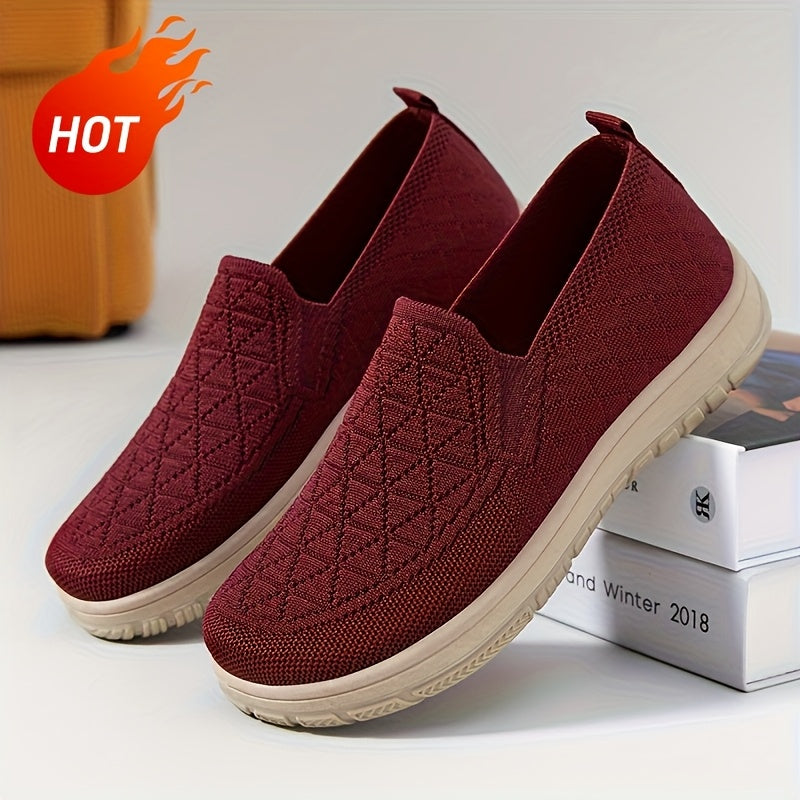 Women’s Slip-On Loafers Lightweight Breathable Fabric Black Casual Shoes