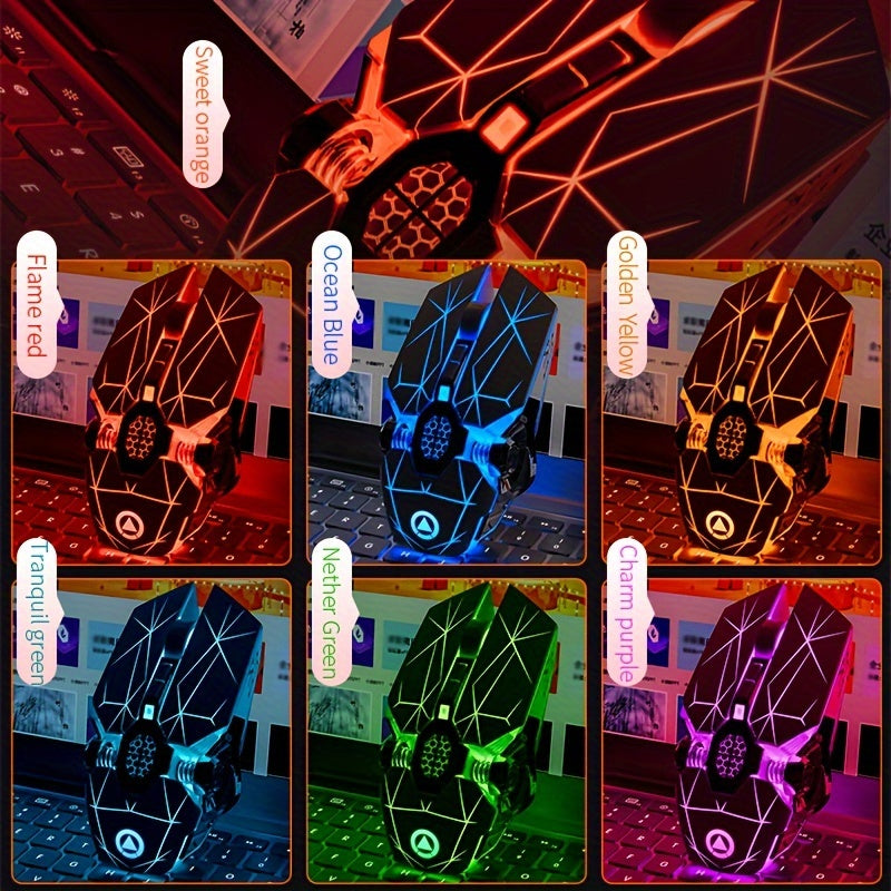 Ambidextrous Wireless Mouse Black Glitter Animal Print USB Rechargeable Quiet Office Laptop Windows 10