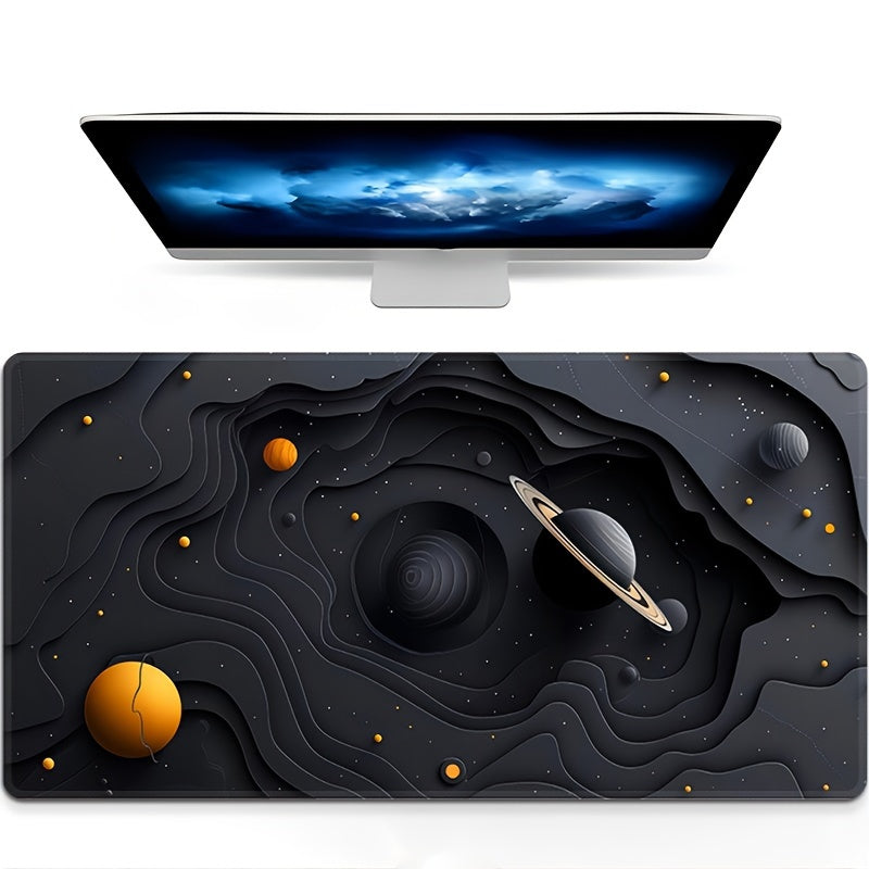 Galactic Space Themed Gaming Mouse Pad Non-Slip Rubber Large Desk Mat for eSports and Gaming