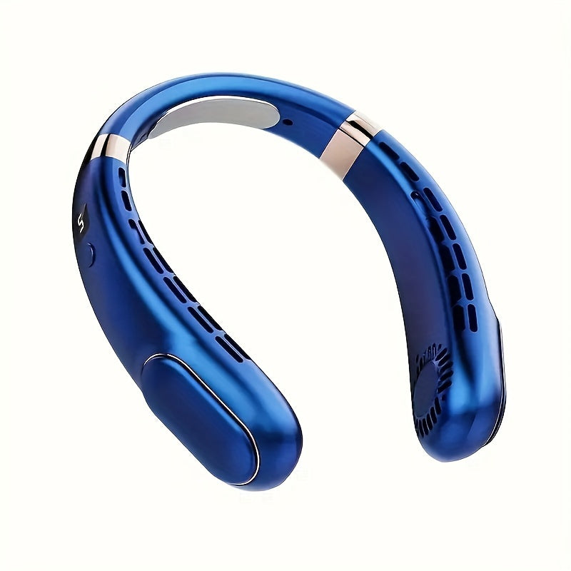 Portable Neck Fan with LED Display, 5-Speed, Rechargeable, Wearable