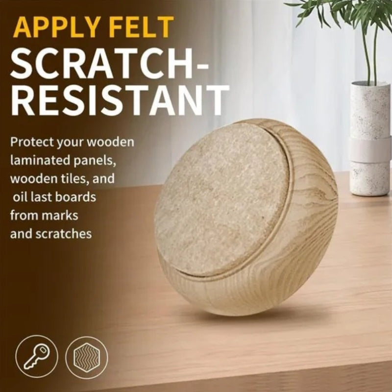 Felt Base Castor Cups Set of 4 Non-Slip Protectors for Wooden Floors Chairs