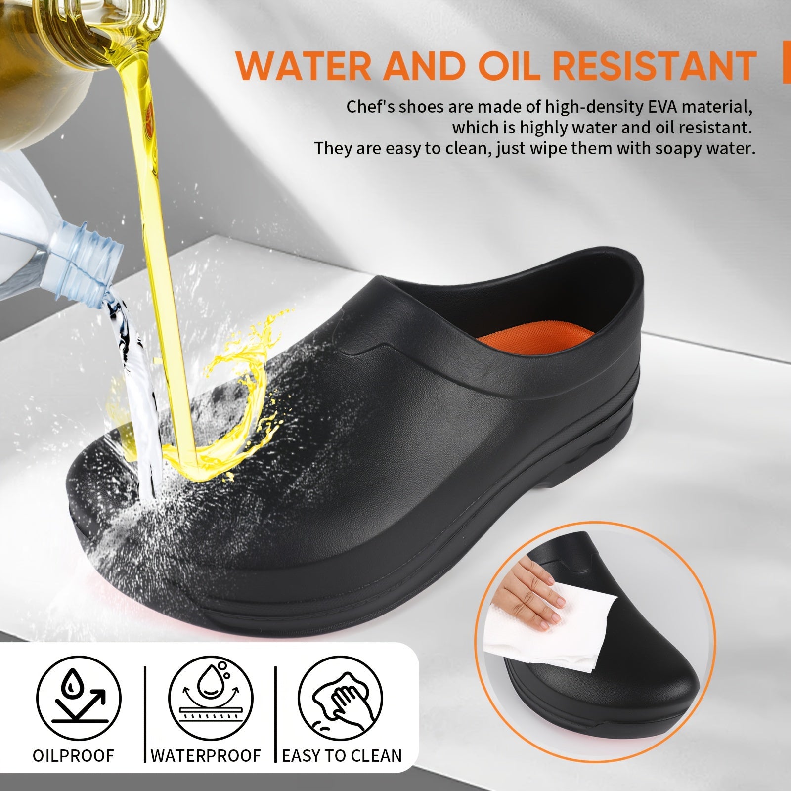 Women's EVA Work Shoes Lightweight Safety Gardening Chef Shoes