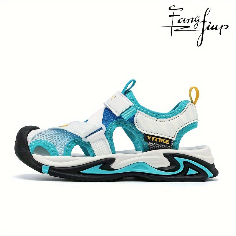 Boy's Breathable Sandals for Outdoor Activities Mesh PU Low Top Casual Beach Water Shoes