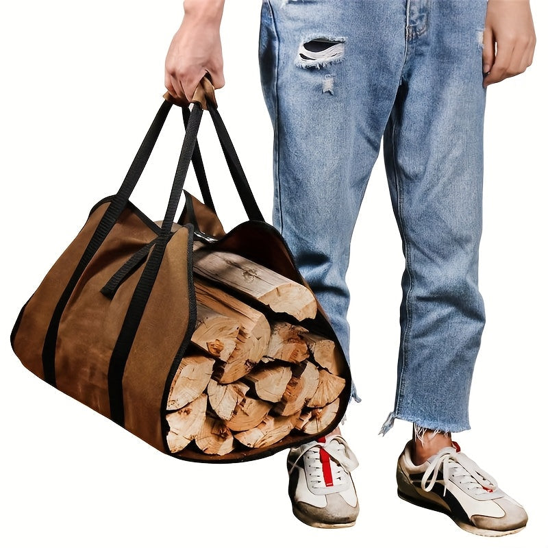 Large Capacity Outdoor Firewood Carrier Bag Water-Resistant Log Tote for Camping Fireplace