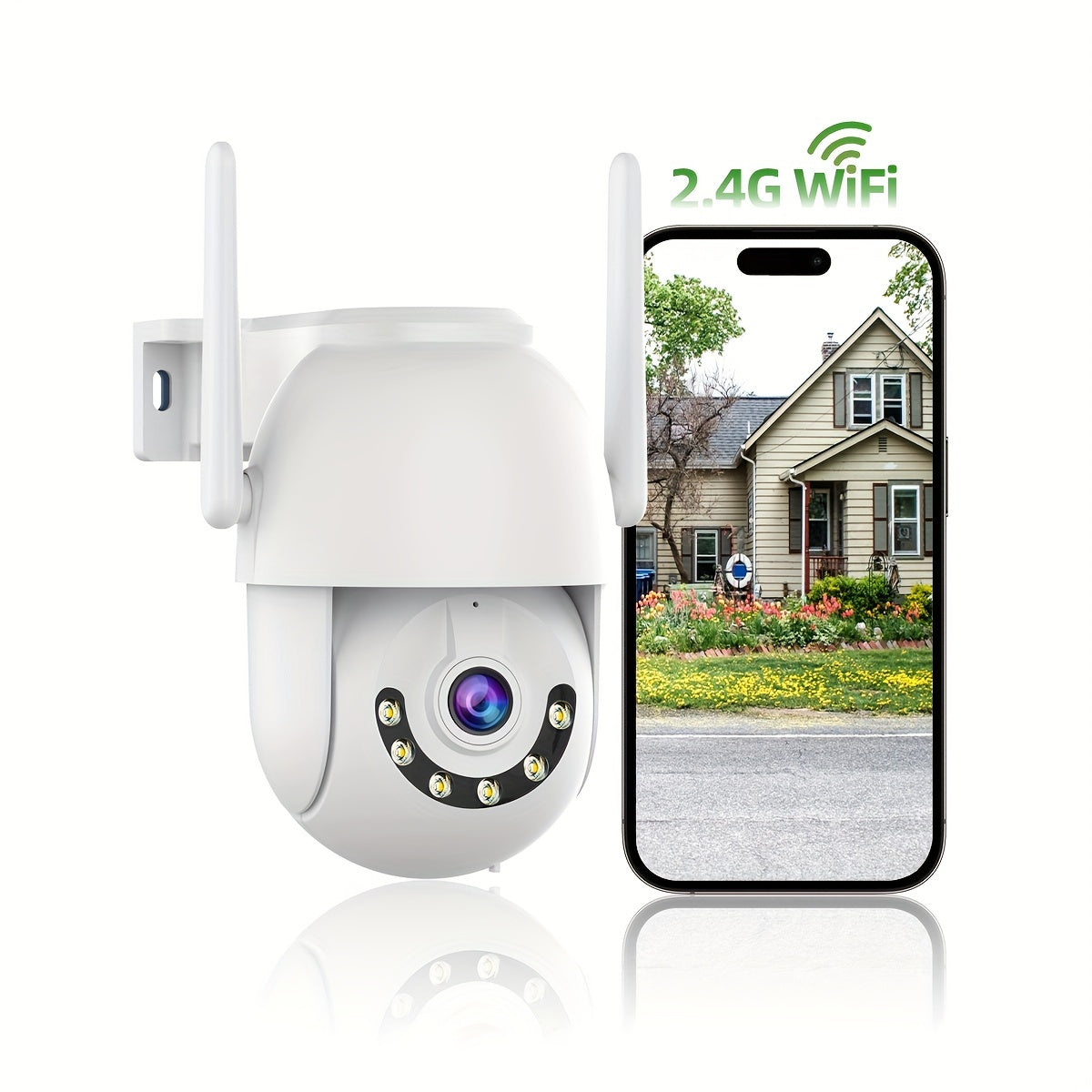 3MP WiFi Outdoor Security Camera with Color Night Vision 2-Way Audio PTZ