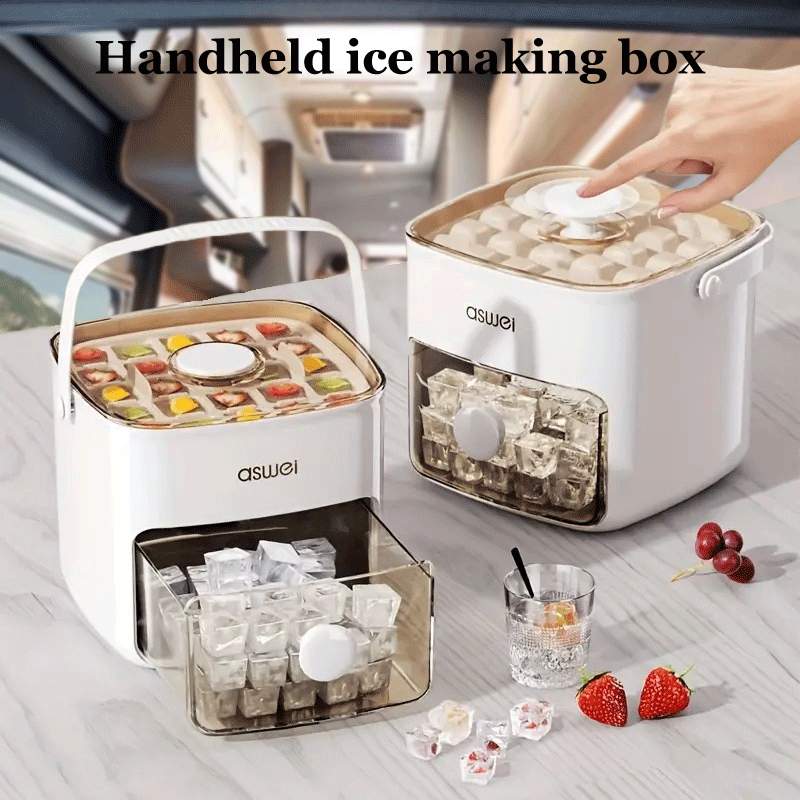 Square Ice Maker with Double Layer Design 48 Blocks Large Capacity Manual