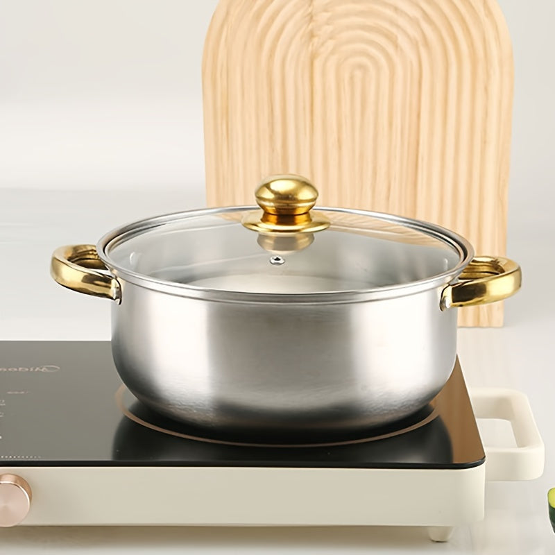 Набор посуды из нержавеющей стали из 10 предметов с крышками для супа, рагу и лапши