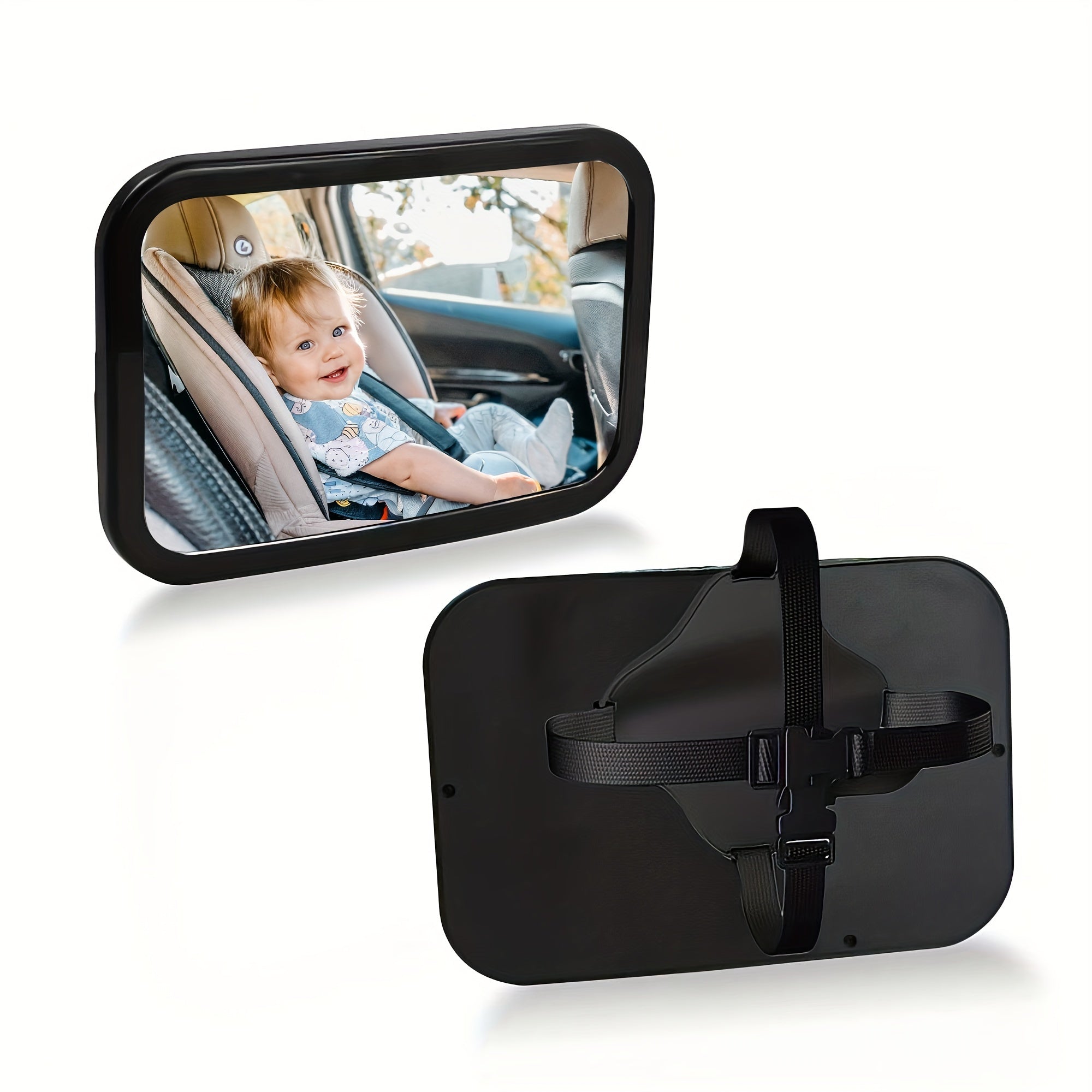 Car Mirror with 360-Degree Rotation Wide Rear View Crystal Clear Reflection