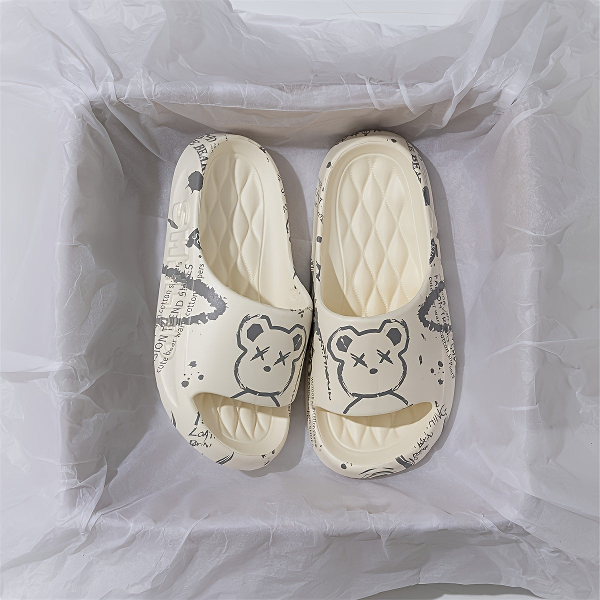 Unisex Casual EVA Slides Open Toe Slip-On Indoor Summer Bathroom Slippers