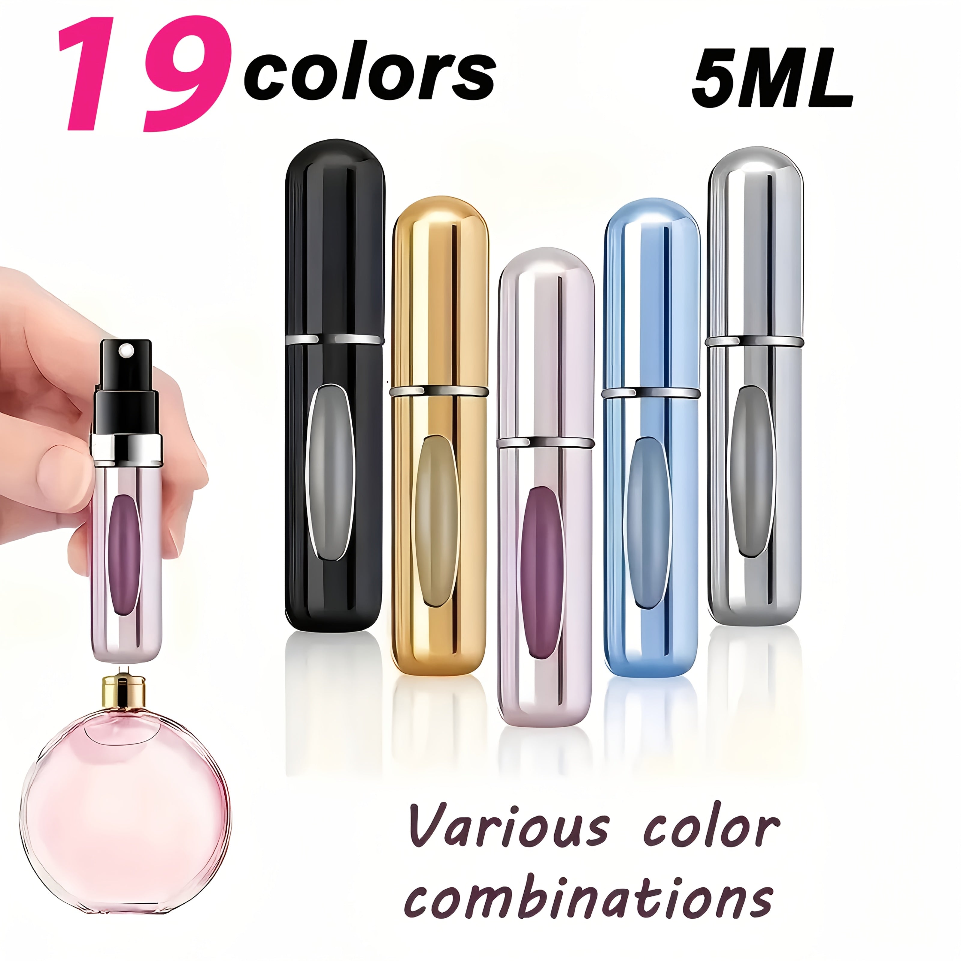Refillable 5ml Perfume Atomizer Bottle for Travel and Gifts for Men and Women