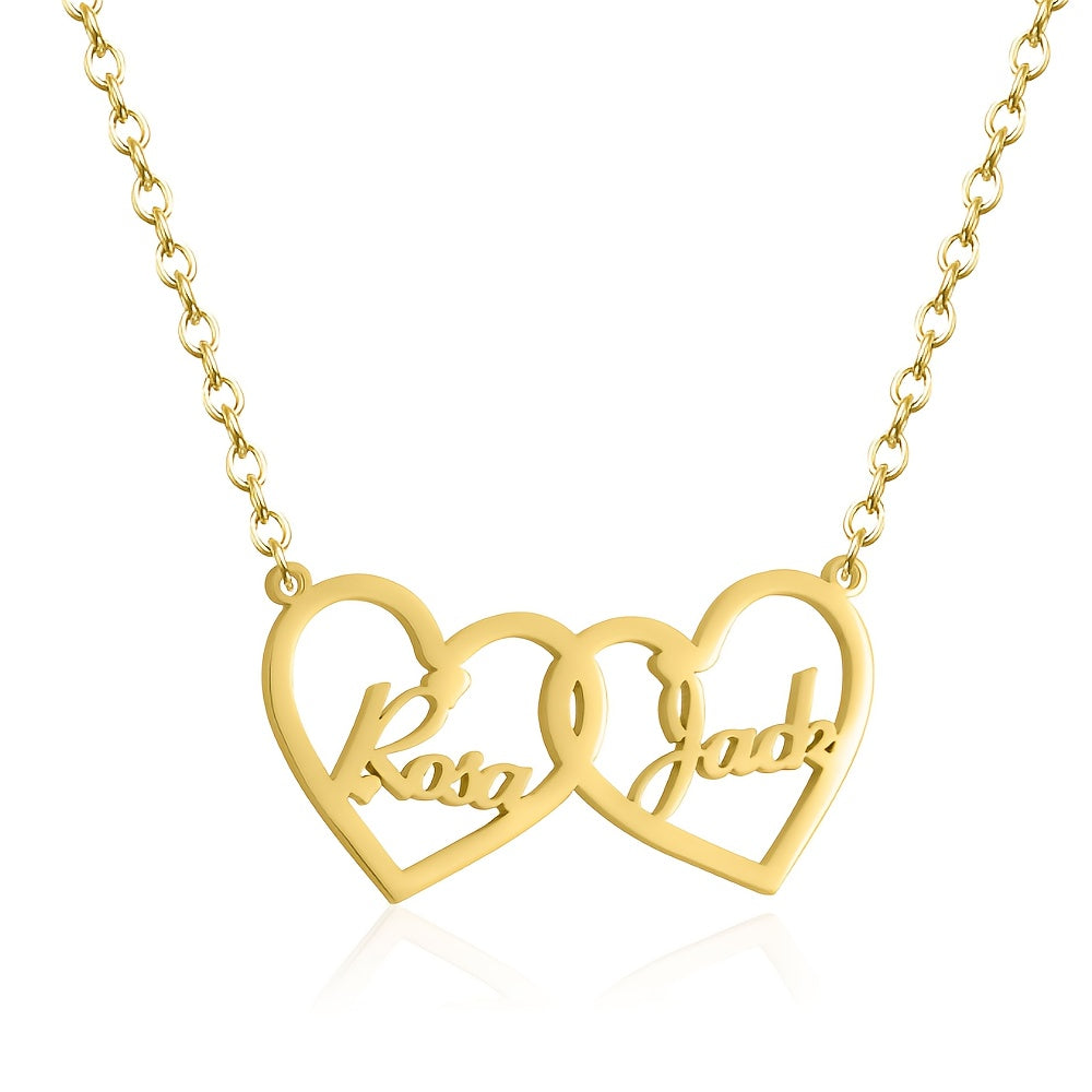 Shaxsiylashtirilgan zanglamas po'latdan yasalgan yurak marjon, o'yma bilan, 18K oltin qoplama, zamonaviy boho dizayni, juftliklar uchun mukammal sovg'a, ko'p maqsadli partiya aksessuar.