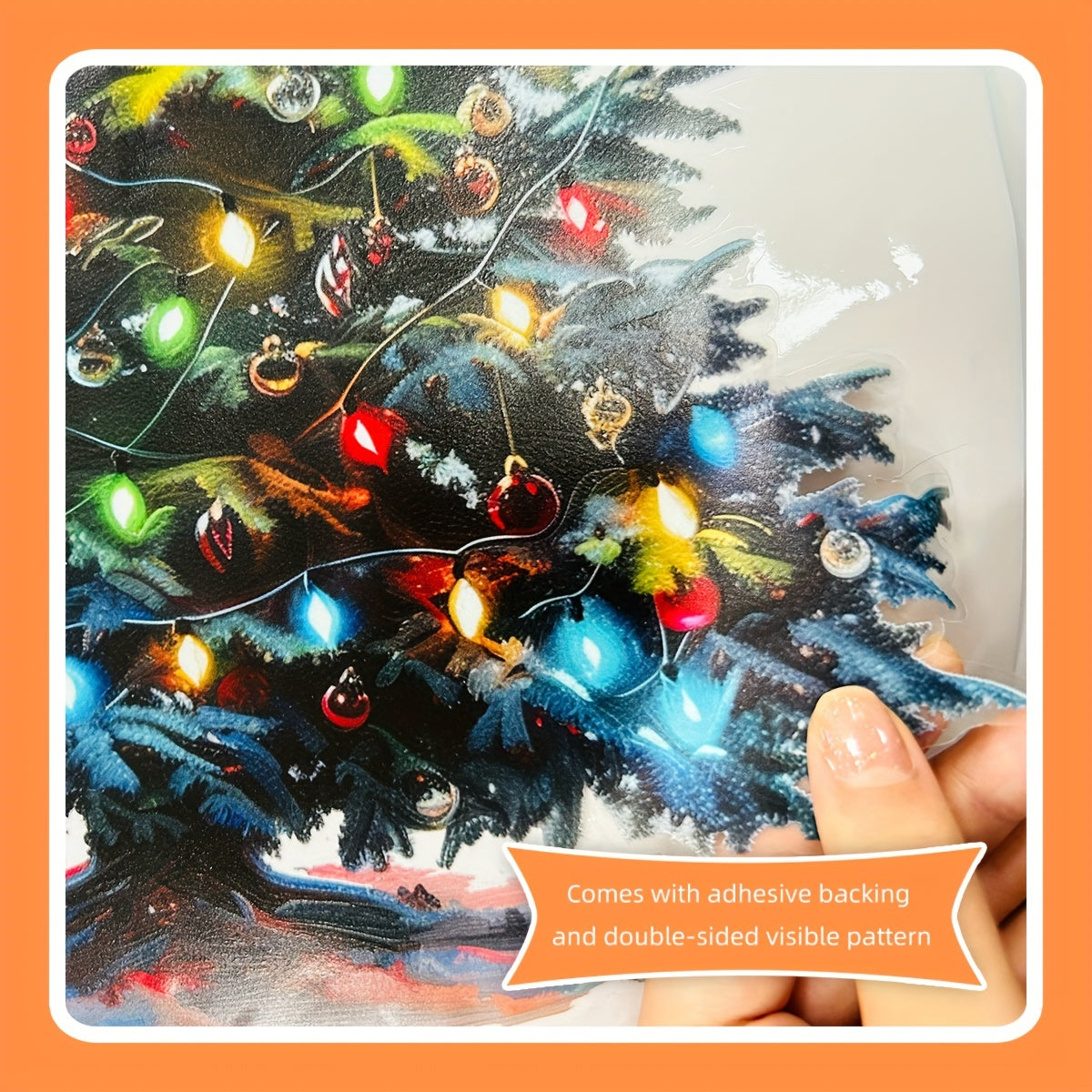 Self-Adhesive Christmas Window Clings Snowflake Tree Decor 30.48cm x 40.64cm