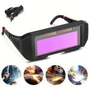 Solar Powered Auto Darkening Welding Goggles Eye Protection Plastic