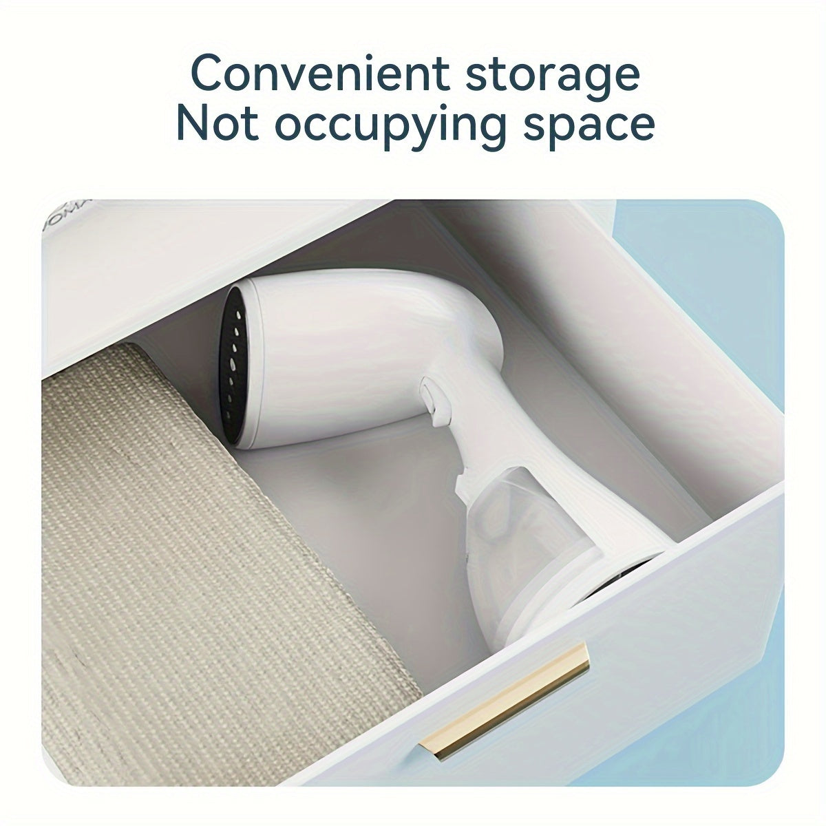 Portativ qo'l steam temir, ABS materialdan, Evropa standartidagi ulagich, 1500W quvvat, 220-240V, uyda foydalanish uchun ideal, ixcham dizayn, ulagich bilan quvvatlanadi, samarali burishlarni olib tashlash