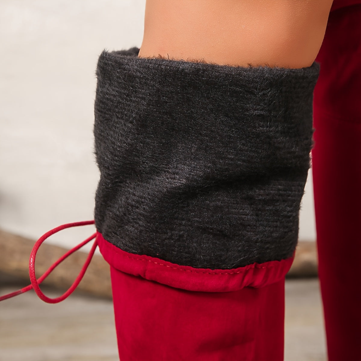 Women's Solid Color Block Heel Boots Over The Knee Fashion Slip-On