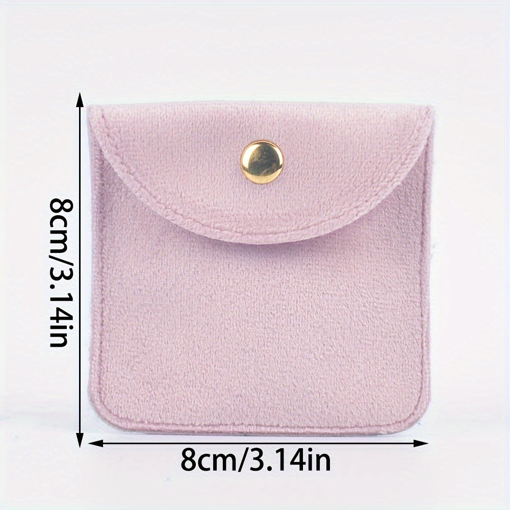 Set of 6 Velvet Jewelry Pouches with Suede Drawstring Bags for Watches Rings Earrings and Accessories