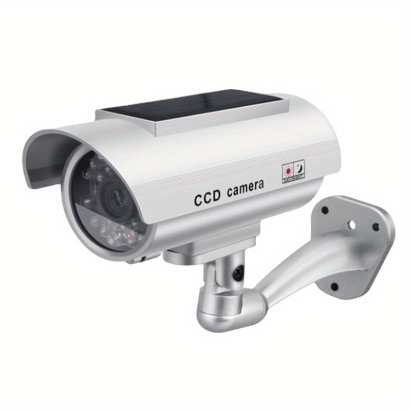 Fake Security Camera with Flashing LED Light, Adjustable Mount for Indoor Outdoor Surveillance