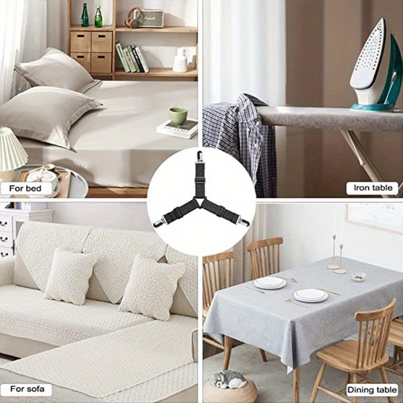 Elastic Sheet Holder with Fasteners for Wrinkle-Free Bedding