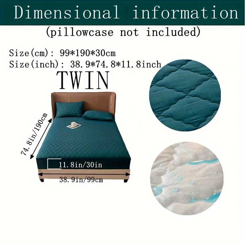 Waterproof Fitted Sheet with Geometric Embossed Pattern Deep Pocket Bed Sheet for Bedroom and Guest Room