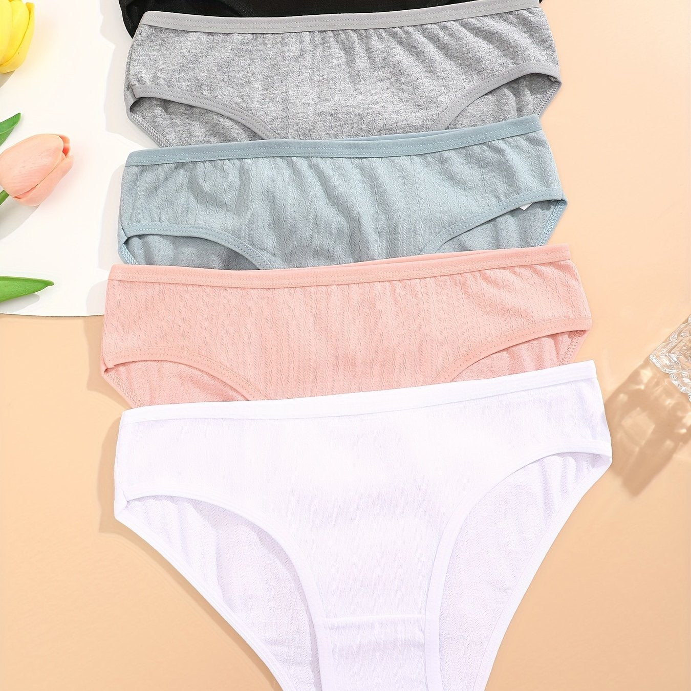 Women's Cotton Briefs 5 Pack Breathable Stretchy Comfortable Underwear