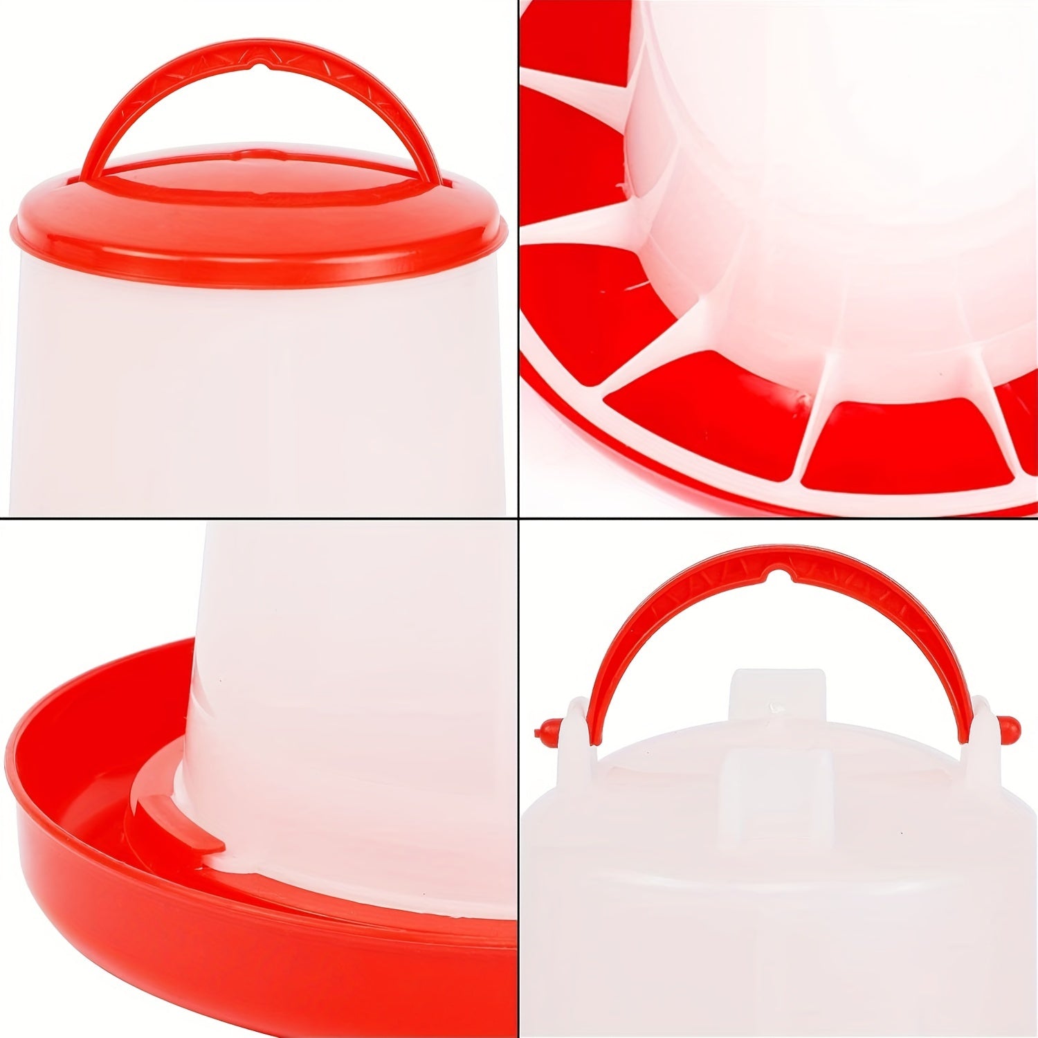 Bepul batareyasiz avtomatik tovuq ovqatlantiruvchi va suv beruvchi to'plami - qizil yoki to'q sariq asos, tasodifiy rangda jo'natiladi.