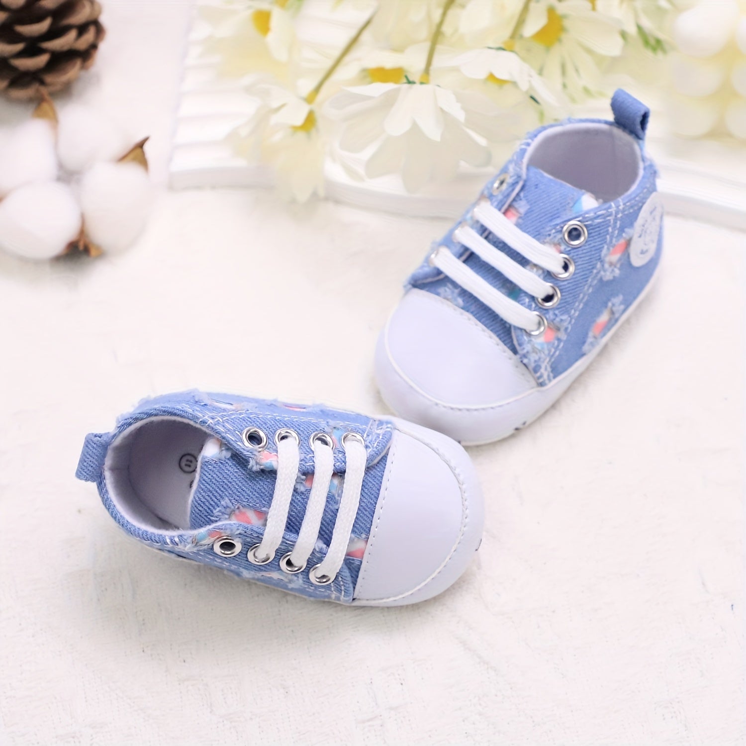 Baby Toddler Canvas Sneakers Lightweight Anti-Slip Sports Shoes for Spring and Autumn
